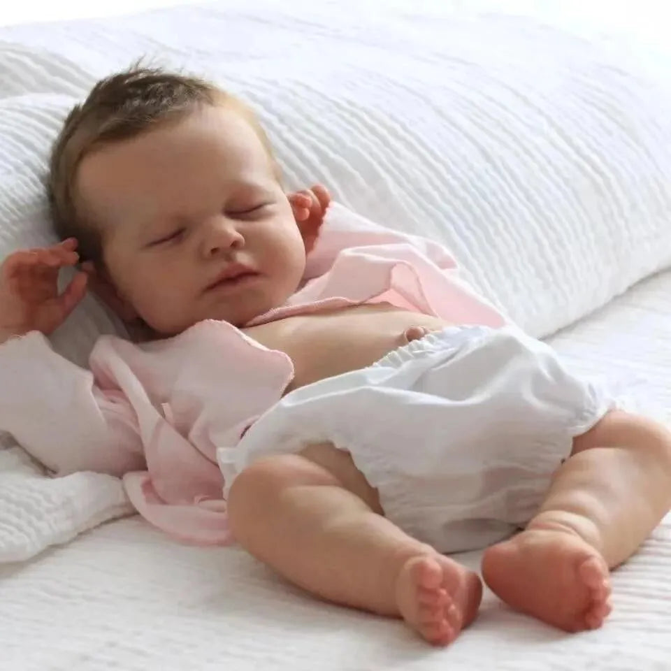 [Bathable Simulated Baby] 49cm 3D skin and hair transplant doll! Fully submersible, perfect Christmas or birthday gift, accompany baby in water play time!