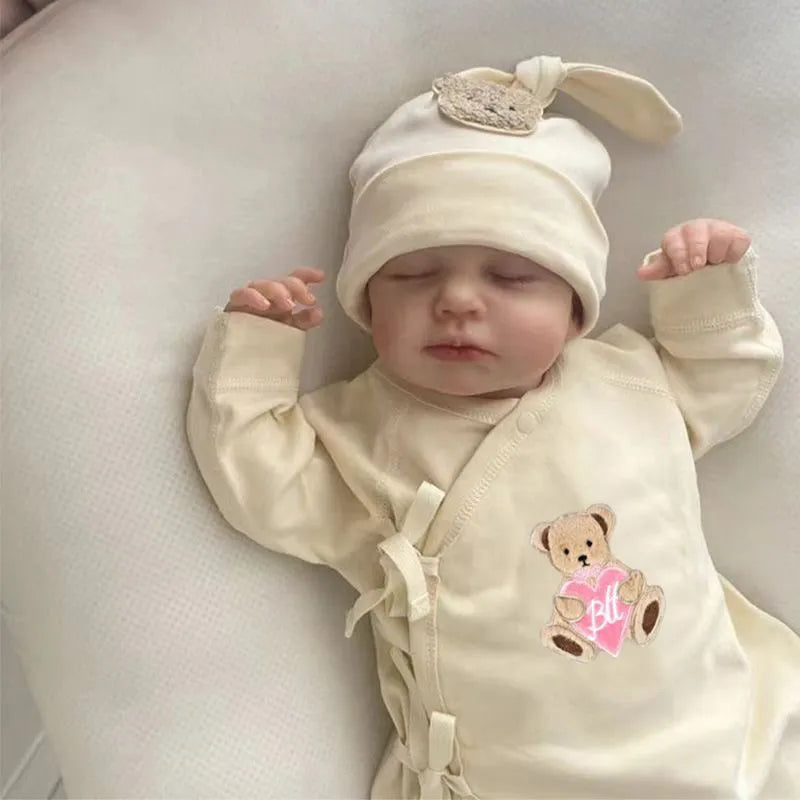 49cm Simulation Baby Reborn Doll LOULOU Handmade 3D Skin Vein Blood Thread Visible