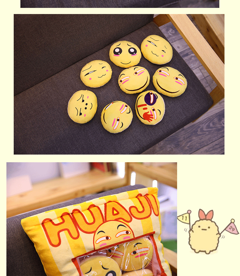 Magic Snack Pack Pillow - Unzip to Reveal 3 Plush Toys (Pudding, Cat, Pig) Inside, Surprise Gift