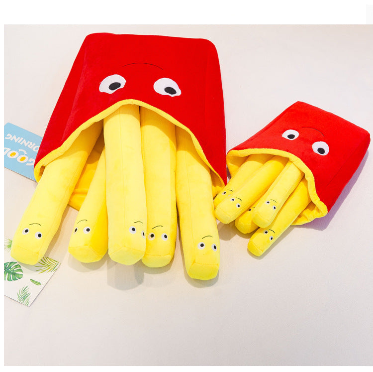 [French Fries Pillow] Creative cartoon food plush toy, sofa bedroom pillow, photo props, couples and children's birthday gift