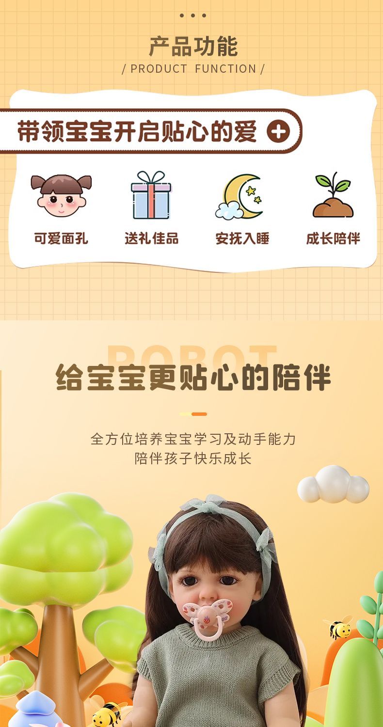 newborn reborn dolls, full plastic body,  washable, soft and realistic girl play house toys, girl's birthday gift, emotional companionship toys