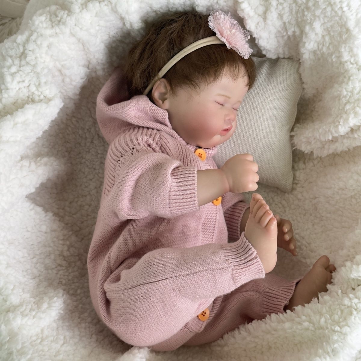 Ultra-Realistic Baby Doll with Implanted Hair - Lifelike Cuddle Toy for Girls, Emotional Companion Gift