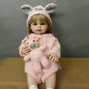 newborn reborn dolls, full plastic body,  washable, soft and realistic girl play house toys, girl's birthday gift, emotional companionship toys