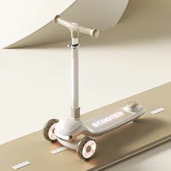 Kids 3-Wheel Foldable Scooter with Music and Light Features for 3-8 12-Year-Old Boys and Girls