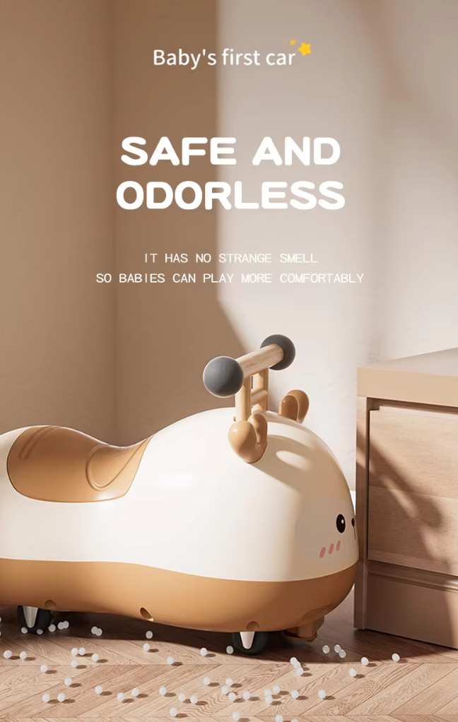 Peanut cart, 1-3 year old baby, children's anti rollover rocking cart, universal wheels, silent walking cart, multi in one sliding bike