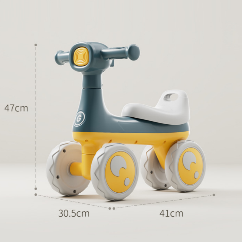 Kids Pedal Balance Bikes Toys with Light and Music Kids Slide Toy Car 4 Wheel Kids Slide Ride on Car