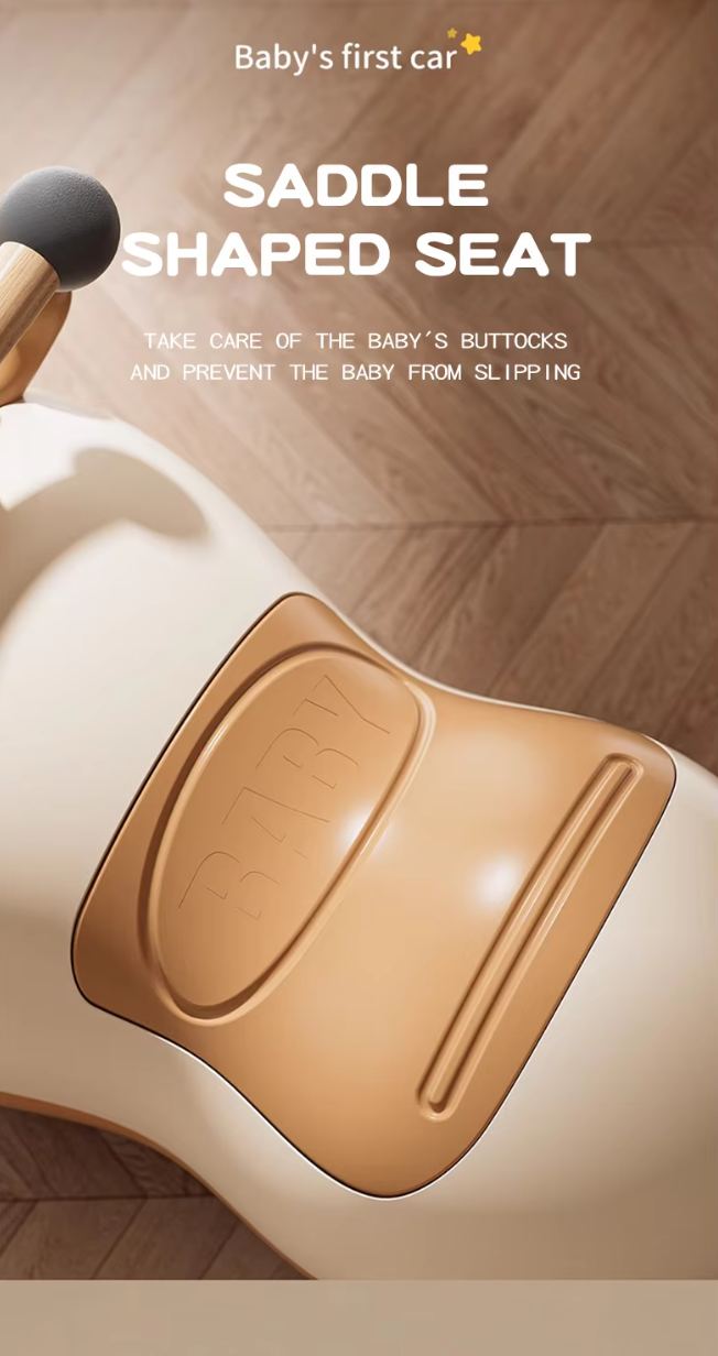 Peanut cart, 1-3 year old baby, children's anti rollover rocking cart, universal wheels, silent walking cart, multi in one sliding bike