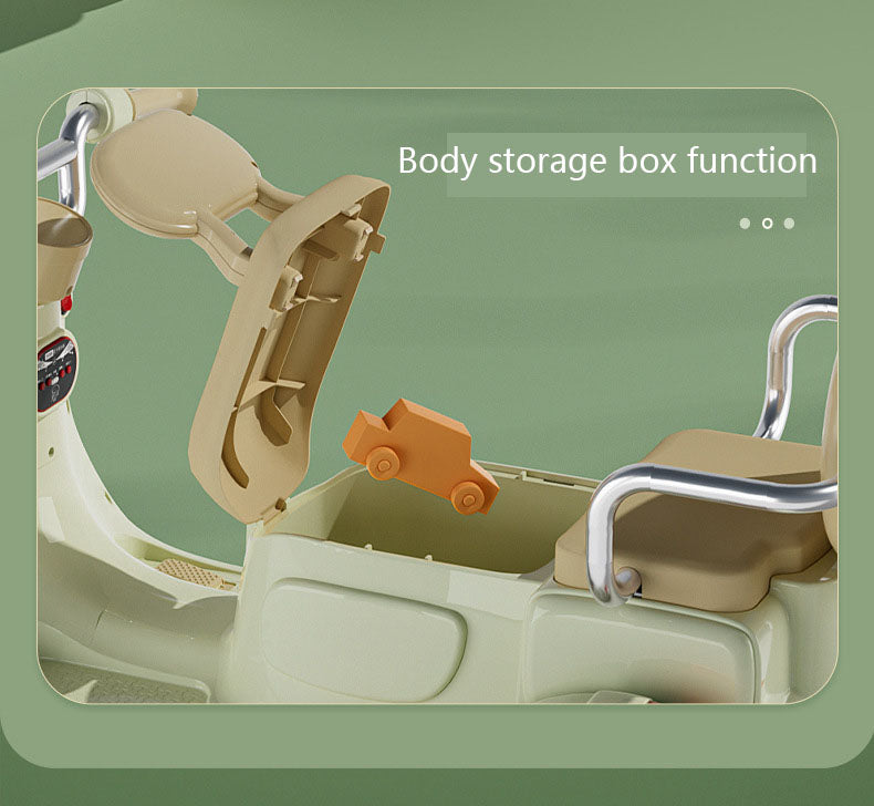 Children's Electric Motorcycle 12V Two-Person Tricycle Bluetooth Remote Control Baby Rechargeable Toy Car Extra Large Battery Long-Lasting Battery Life Extended Body Parent-Child Two-Seater Environmentally Friendly Materials Anti-Rollover