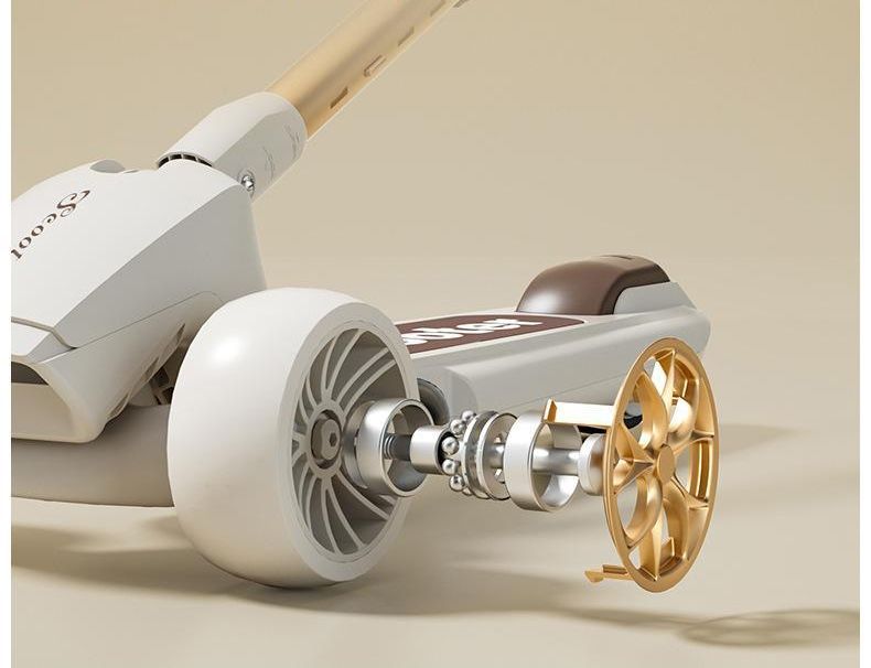 Kids 3-Wheel Foldable Scooter with Music and Light Features for 3-8 12-Year-Old Boys and Girls