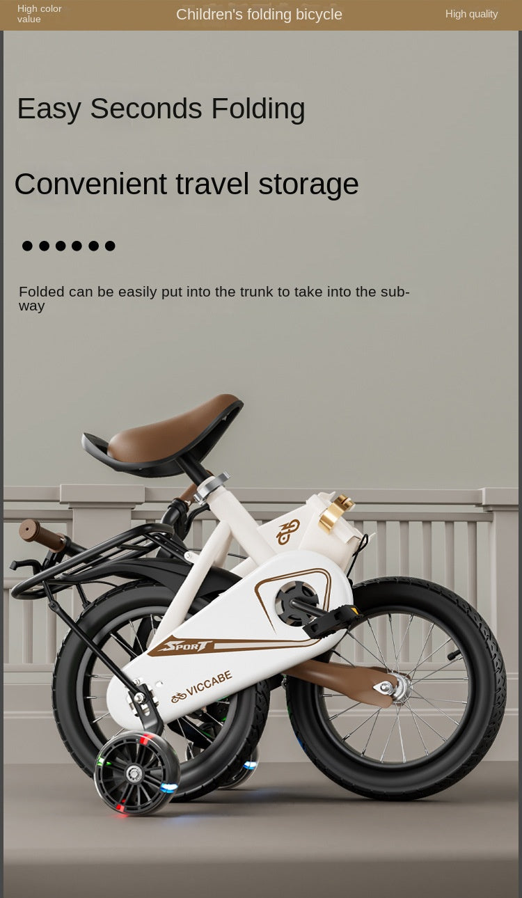 Children's Bicycle for 2-3 5 6 9 Years Old Foldable Baby Car Middle Big Bicycle