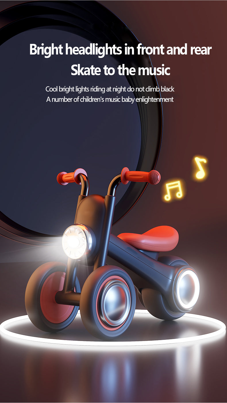 Children's Balance Baby Crown Prince Harley Three Wheel Walking Beginner Baby Sliding Pedestrian Car Anti rollover