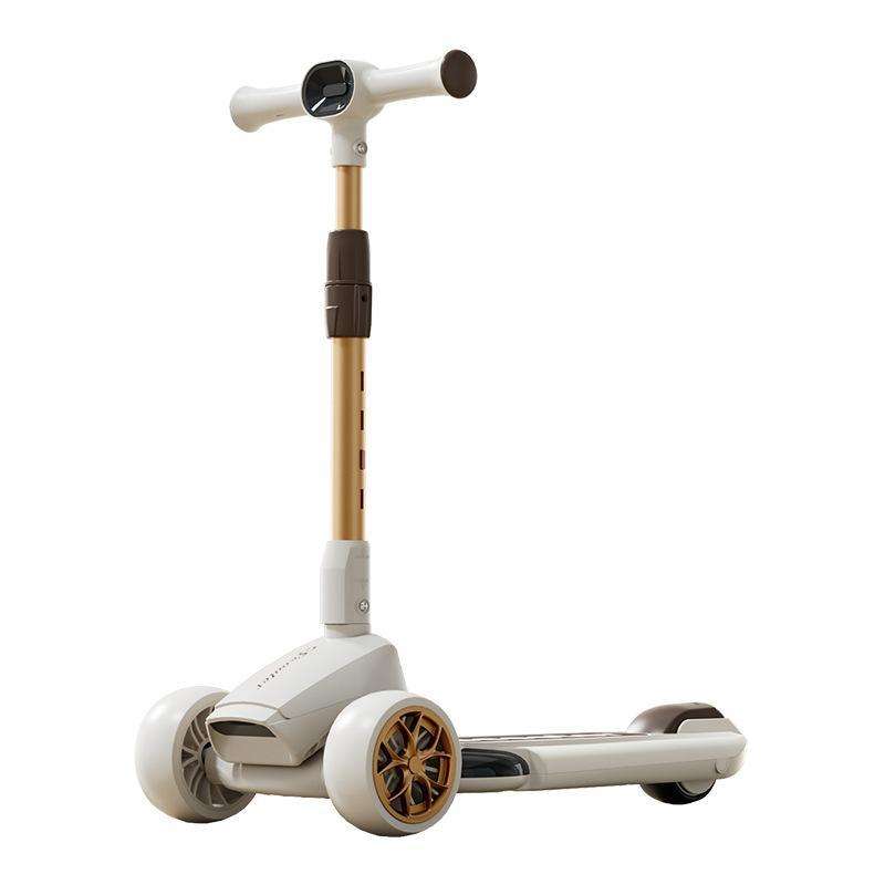 Kids 3-Wheel Foldable Scooter with Music and Light Features for 3-8 12-Year-Old Boys and Girls