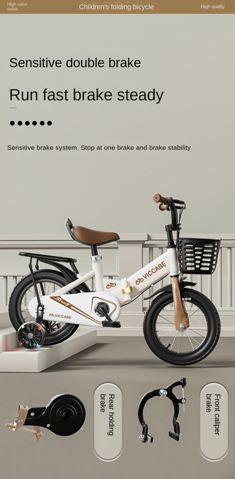 Children's Bicycle for 2-3 5 6 9 Years Old Foldable Baby Car Middle Big Bicycle