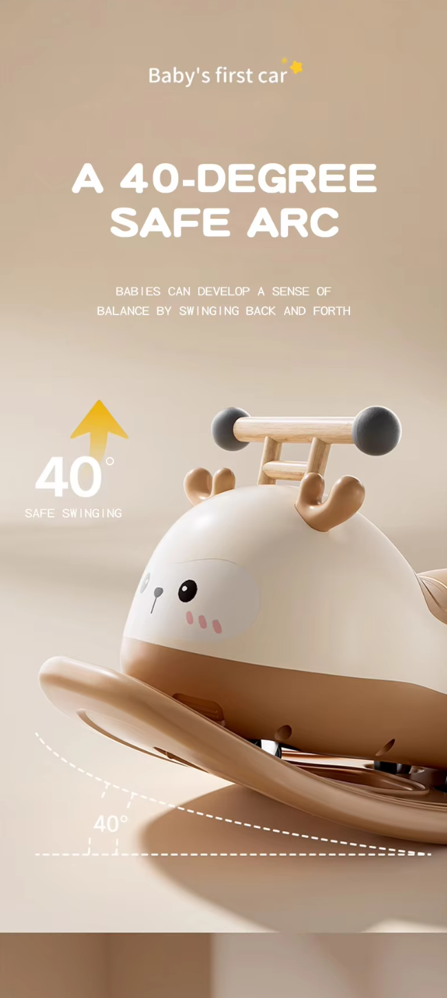 Peanut cart, 1-3 year old baby, children's anti rollover rocking cart, universal wheels, silent walking cart, multi in one sliding bike