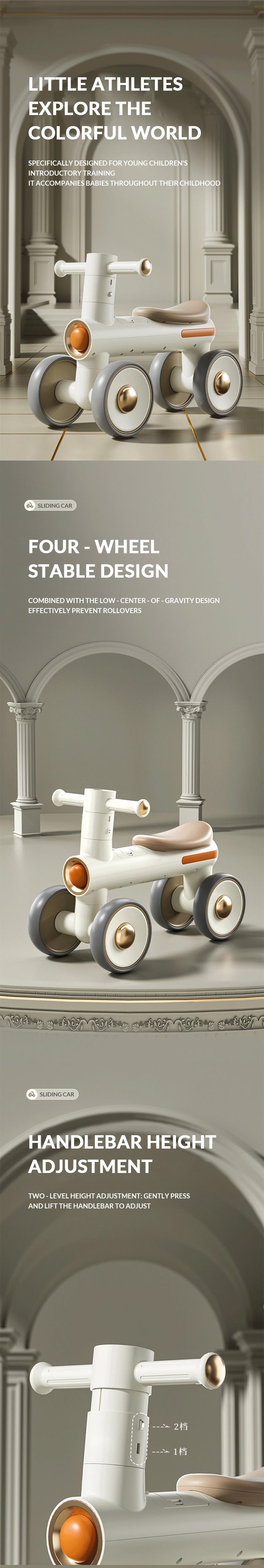 Children Balance Bike with Music and Light New Design Cheap PP Material Kids Swing Tricycle