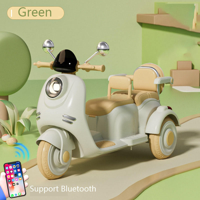 Children's Electric Motorcycle 12V Two-Person Tricycle Bluetooth Remote Control Baby Rechargeable Toy Car Extra Large Battery Long-Lasting Battery Life Extended Body Parent-Child Two-Seater Environmentally Friendly Materials Anti-Rollover