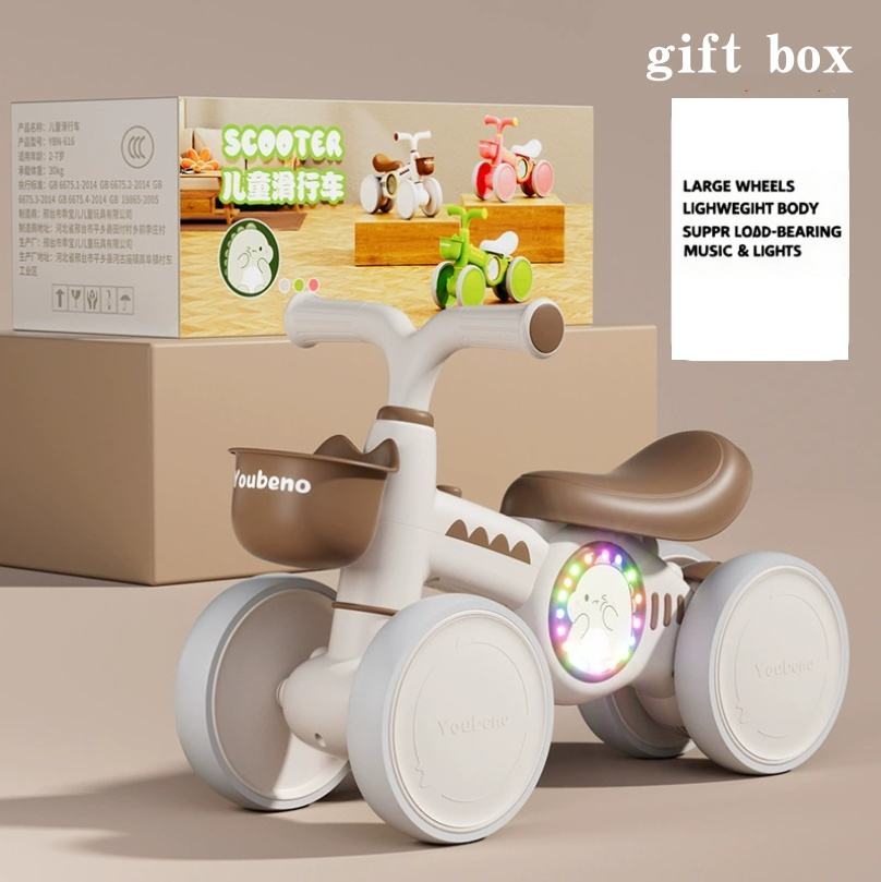 Children's balance car 1-3 years old baby no pedal yo-yo car new infant and toddler entry four-wheeled learning to walk scooter