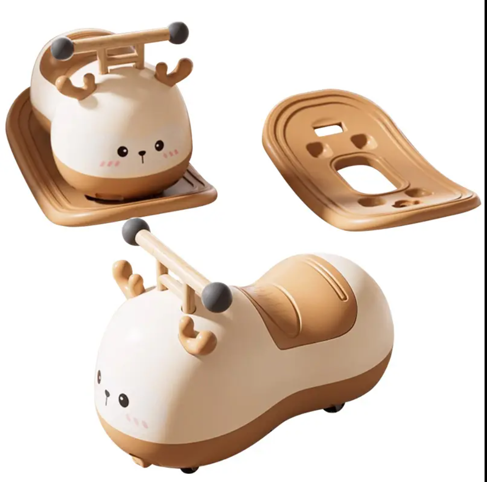 Peanut cart, 1-3 year old baby, children's anti rollover rocking cart, universal wheels, silent walking cart, multi in one sliding bike