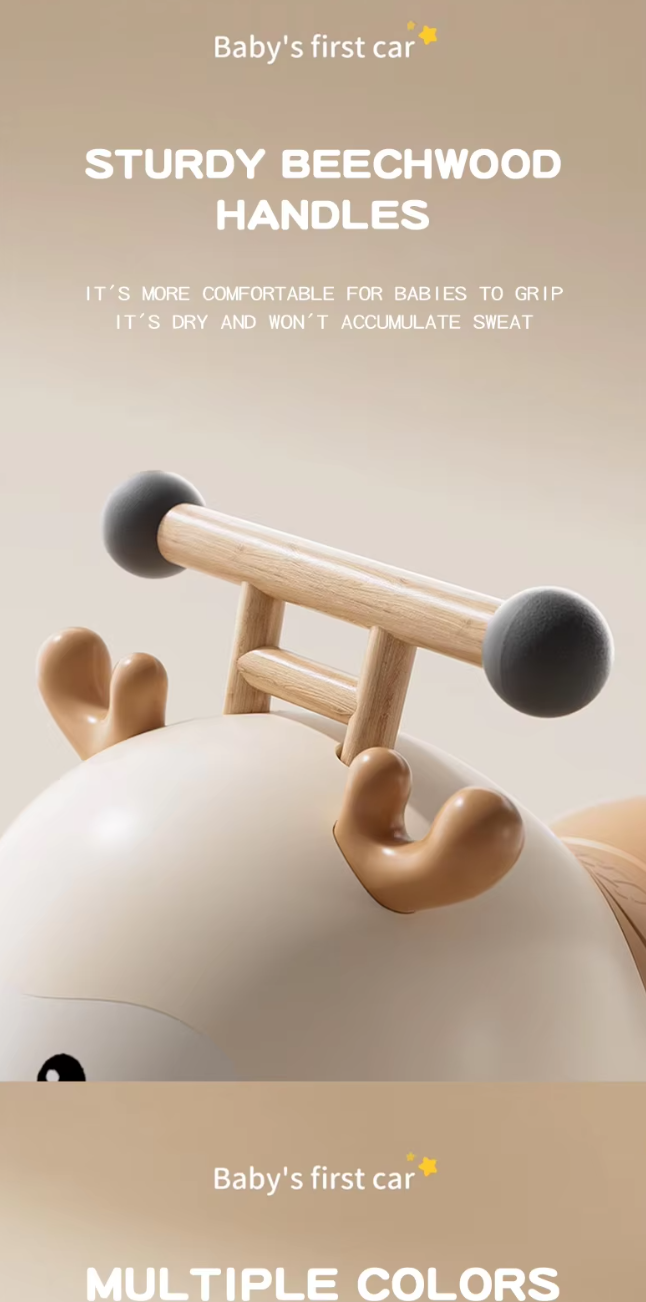 Peanut cart, 1-3 year old baby, children's anti rollover rocking cart, universal wheels, silent walking cart, multi in one sliding bike