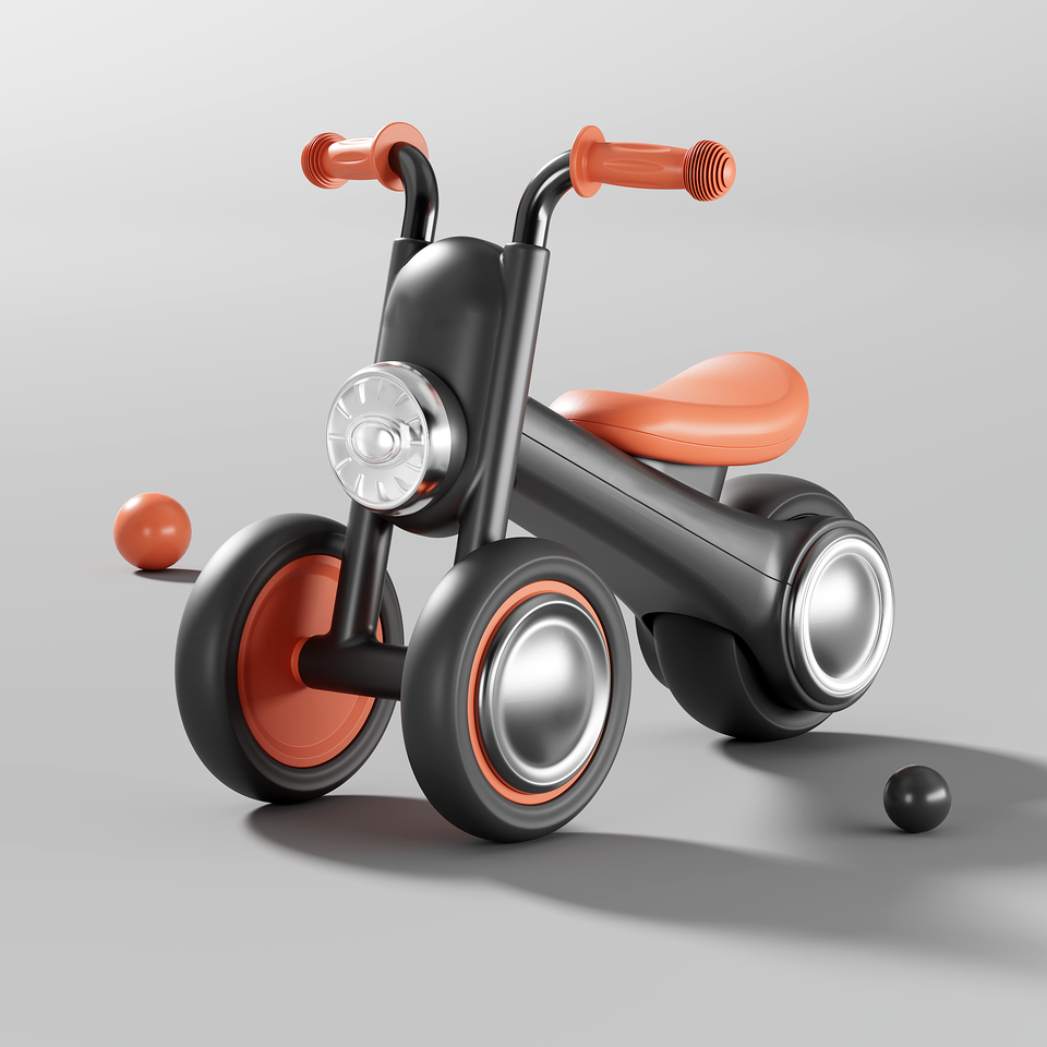 Children's Balance Baby Crown Prince Harley Three Wheel Walking Beginner Baby Sliding Pedestrian Car Anti rollover