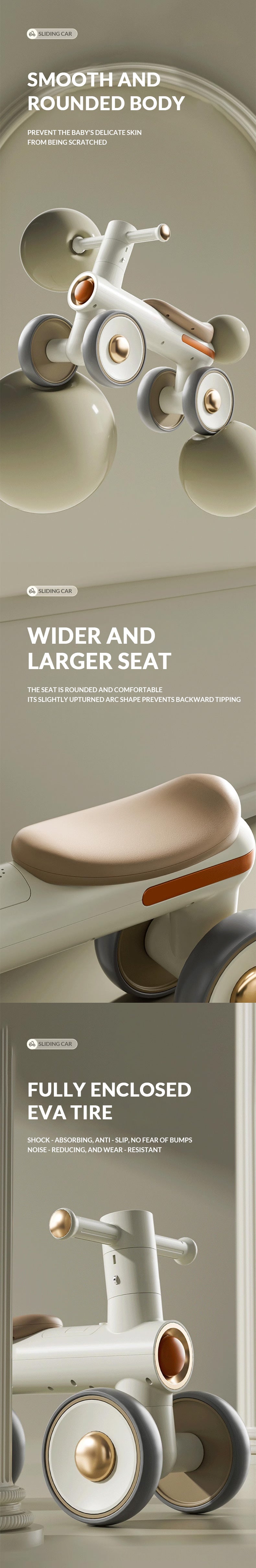 Children Balance Bike with Music and Light New Design Cheap PP Material Kids Swing Tricycle