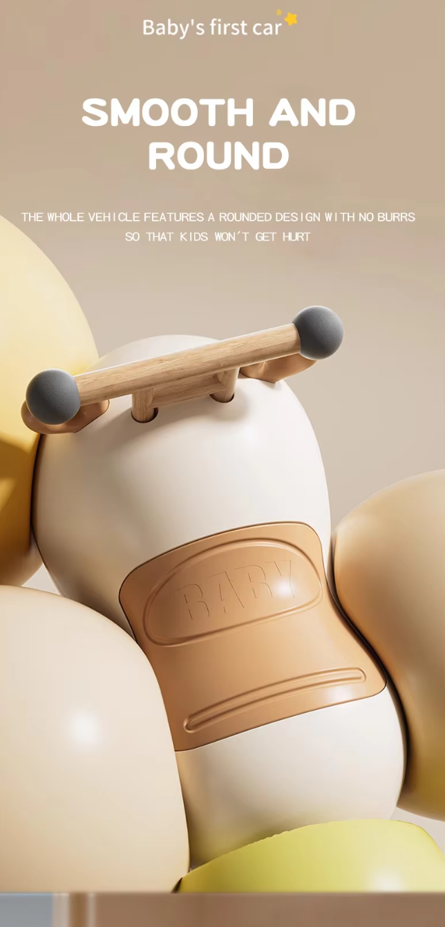 Peanut cart, 1-3 year old baby, children's anti rollover rocking cart, universal wheels, silent walking cart, multi in one sliding bike