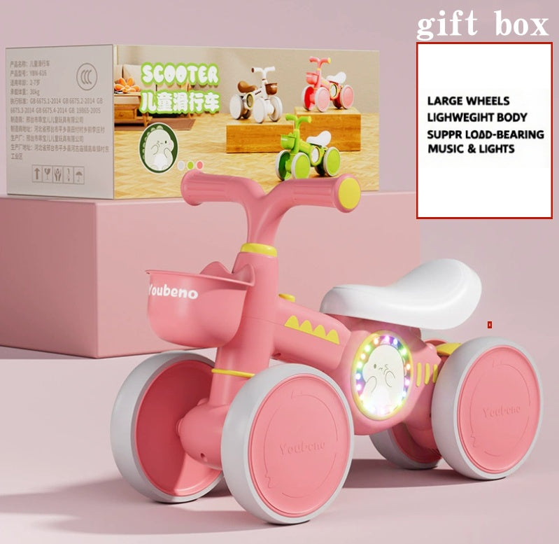 Children's balance car 1-3 years old baby no pedal yo-yo car new infant and toddler entry four-wheeled learning to walk scooter