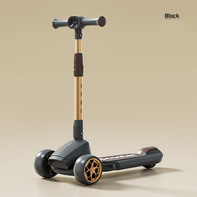 Kids 3-Wheel Foldable Scooter with Music and Light Features for 3-8 12-Year-Old Boys and Girls