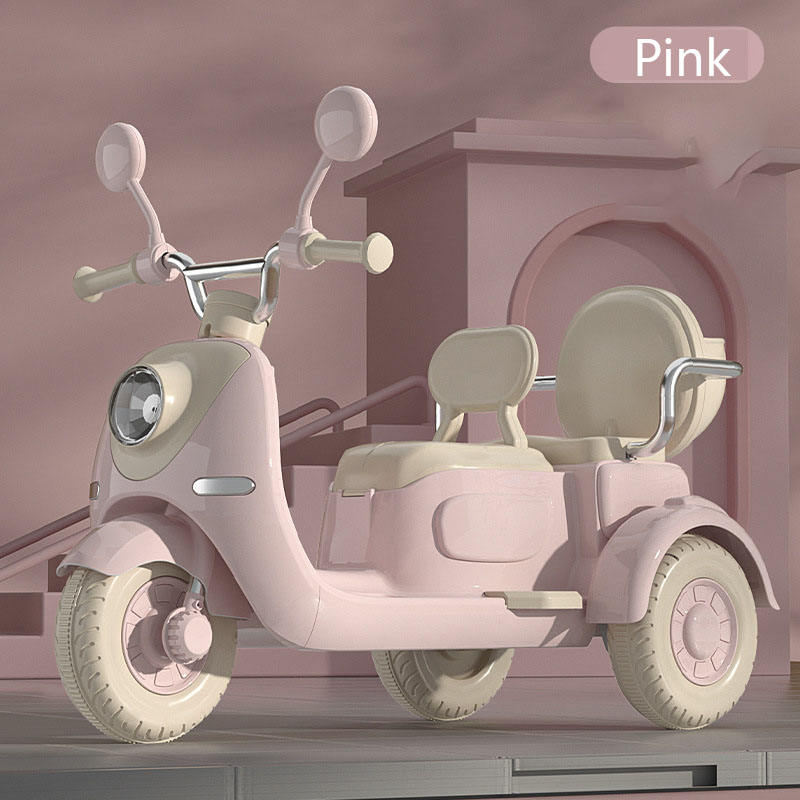 Children's Electric Motorcycle 12V Two-Person Tricycle Bluetooth Remote Control Baby Rechargeable Toy Car Extra Large Battery Long-Lasting Battery Life Extended Body Parent-Child Two-Seater Environmentally Friendly Materials Anti-Rollover