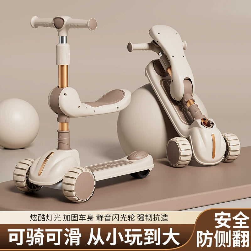 Children's scooter three-in-one 1-3-6 years old boys and girls slide baby can sit and ride the slide car