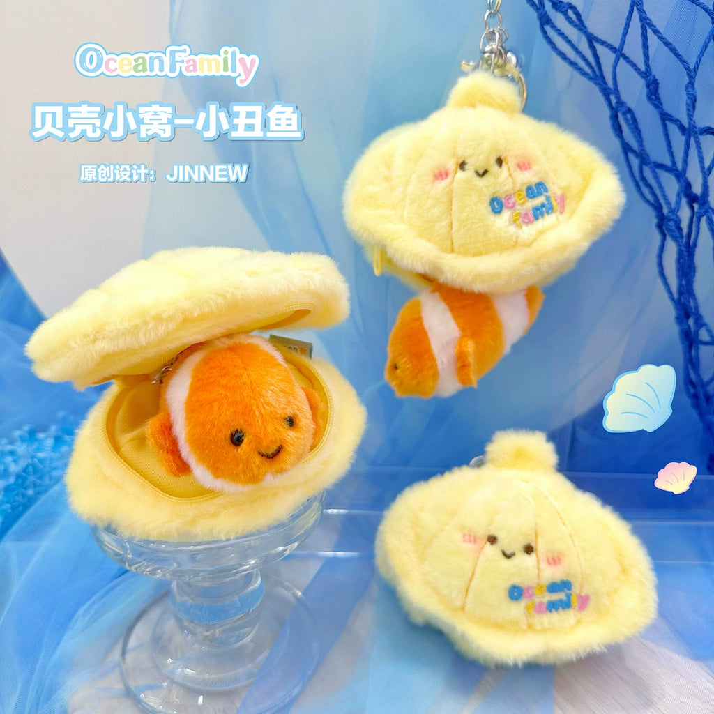 Magical Seashell Keychain - Open to Reveal a Secret Sea Creature Inside, Ocean Family Surprise Toy