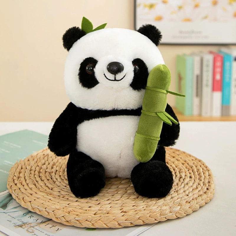 Christmas Panda in Bamboo Plush - Adorable Panda Doll Cuddle Pillow, Unique Stocking Stuffer Gift
