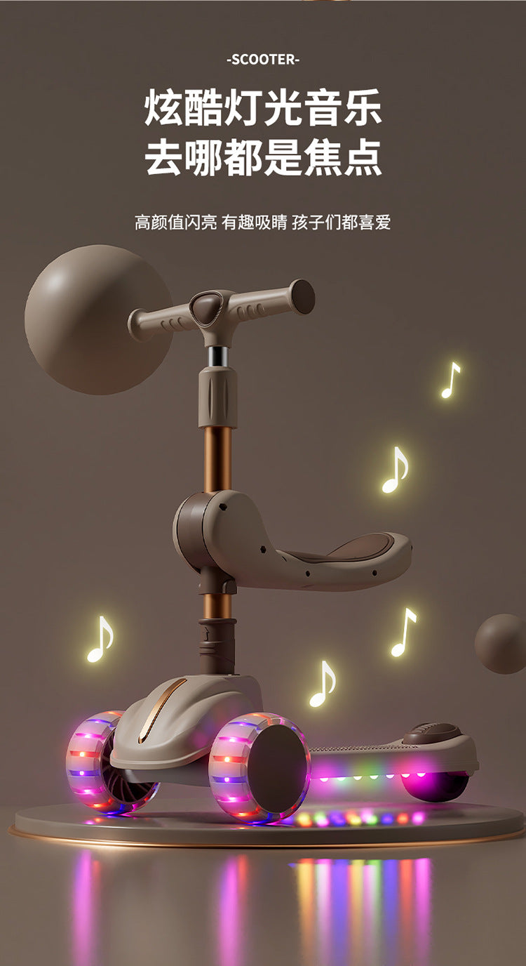 Children's scooter three-in-one 1-3-6 years old boys and girls slide baby can sit and ride the slide car