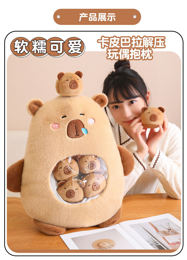 Unzip a Whole Squad of Chill! The Capybara Surprise Plush Bag40*45cm