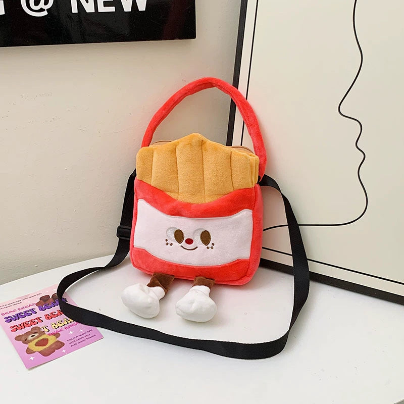Too cute! Hamburger, French Fries, and Coke Plush Bag | Soft and cute shoulder bag for girls | Custom orders available at competitive prices