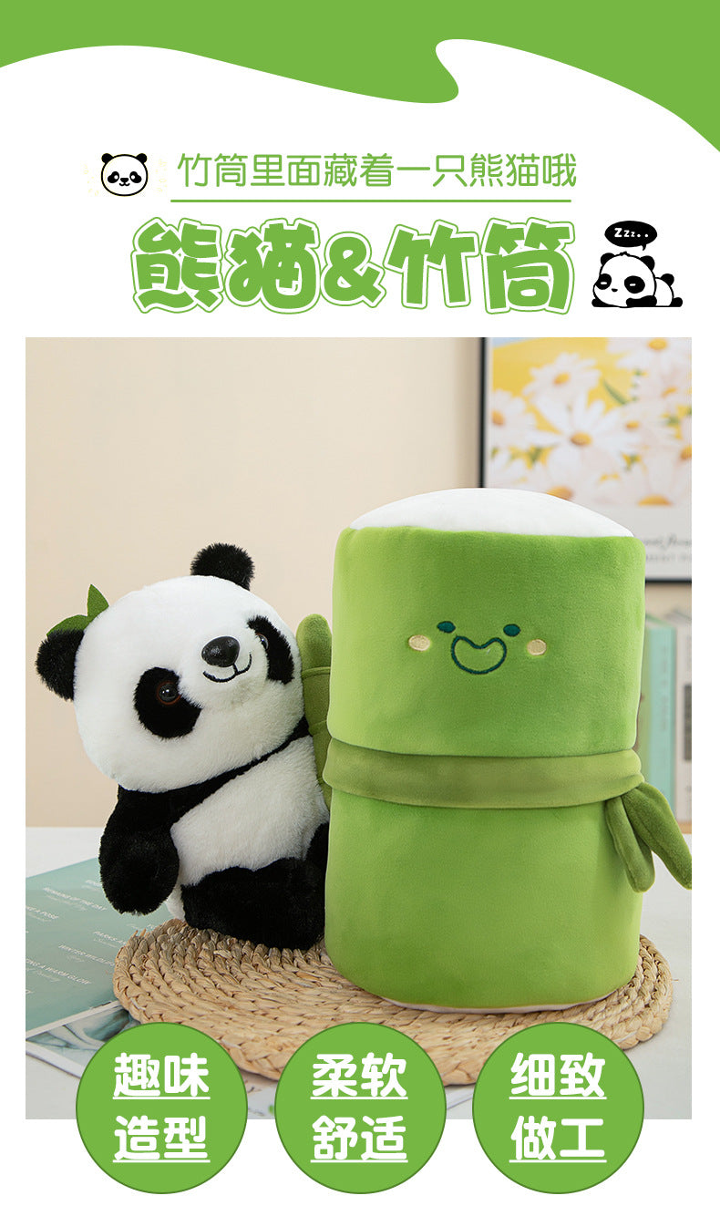 Christmas Panda in Bamboo Plush - Adorable Panda Doll Cuddle Pillow, Unique Stocking Stuffer Gift