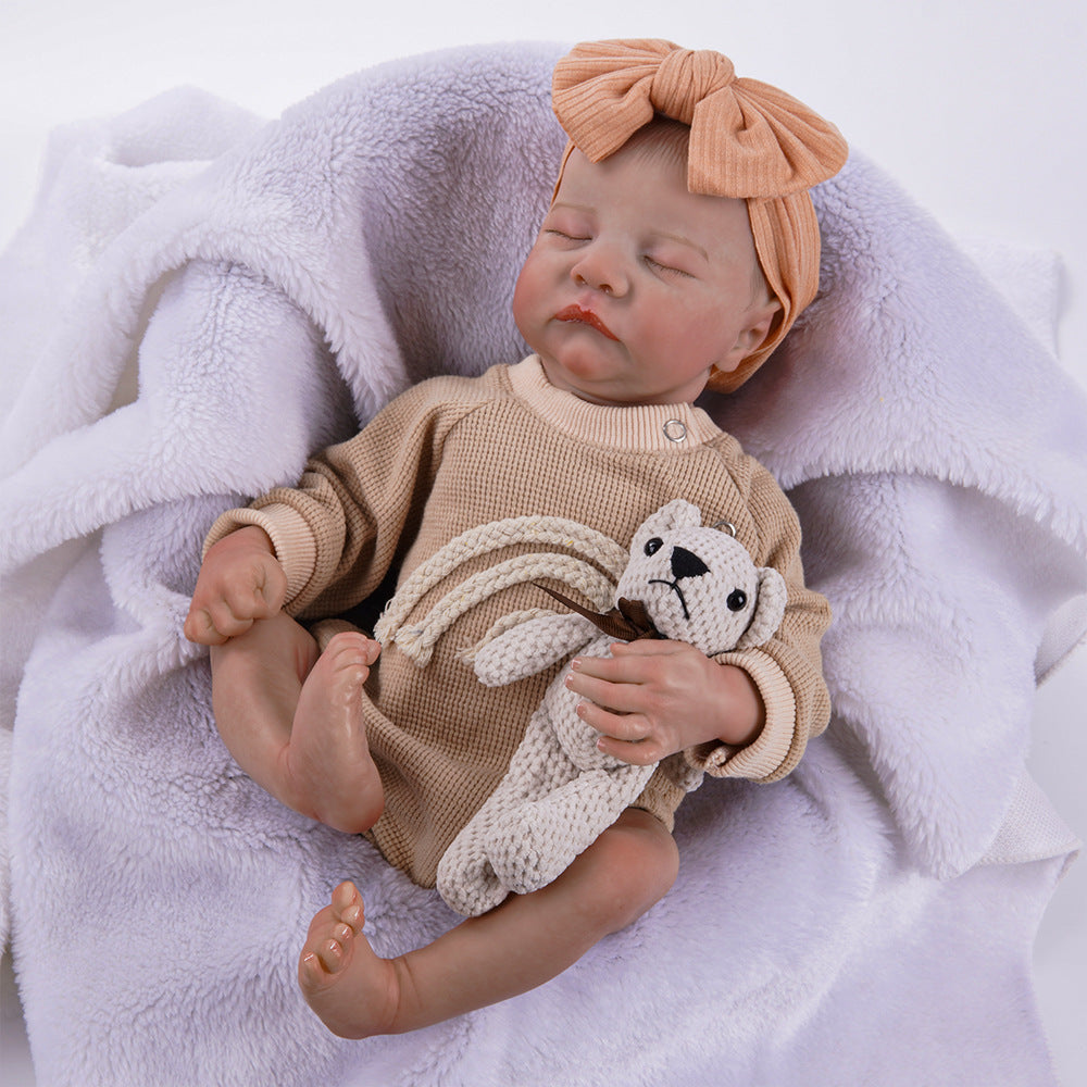 18inch/45cm Levi Reborn Doll Realistic Silicone Vinyl Body Hand-Painted Full Body Soft Girl Baby Doll for Collection