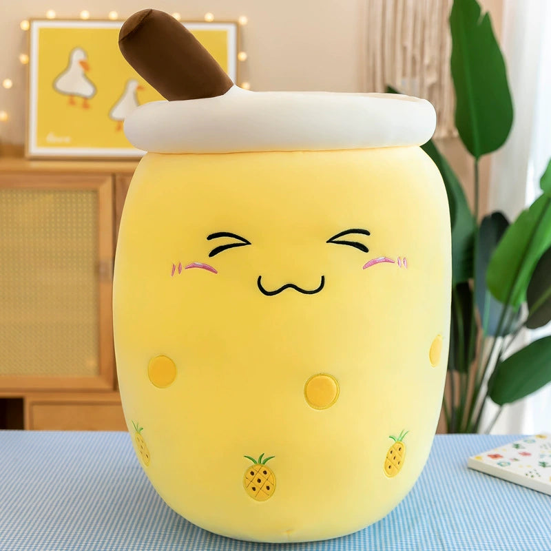 Boba Milk Tea Plushie Cup - Sip & Cuddle Huggable Pillow, Cute Squishy Toy for Girls & Kids