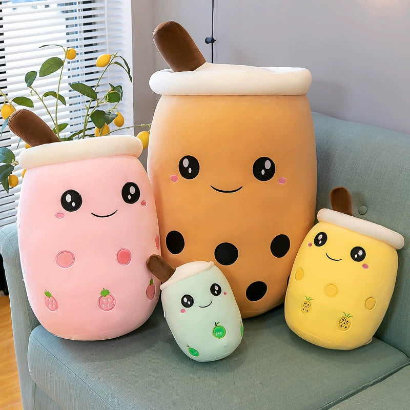 Boba Milk Tea Plushie Cup - Sip & Cuddle Huggable Pillow, Cute Squishy Toy for Girls & Kids