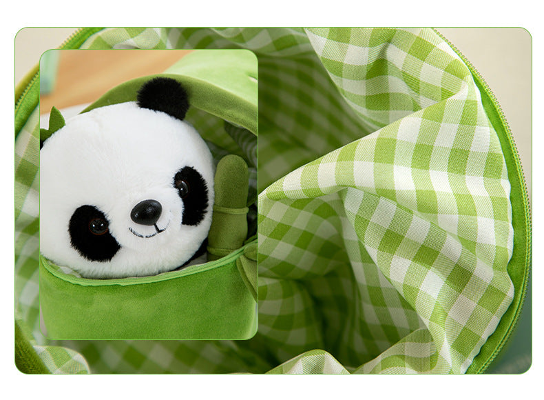 Christmas Panda in Bamboo Plush - Adorable Panda Doll Cuddle Pillow, Unique Stocking Stuffer Gift