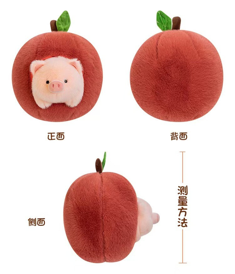 Christmas Gift Idea: Adorable Apple-Stealing Piggy Plush Toy - Cozy Companion for Girls