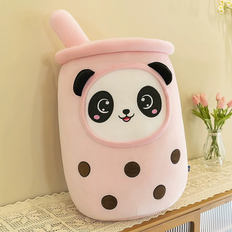 Boba Milk Tea Plushie Cup - Sip & Cuddle Huggable Pillow, Cute Squishy Toy for Girls & Kids
