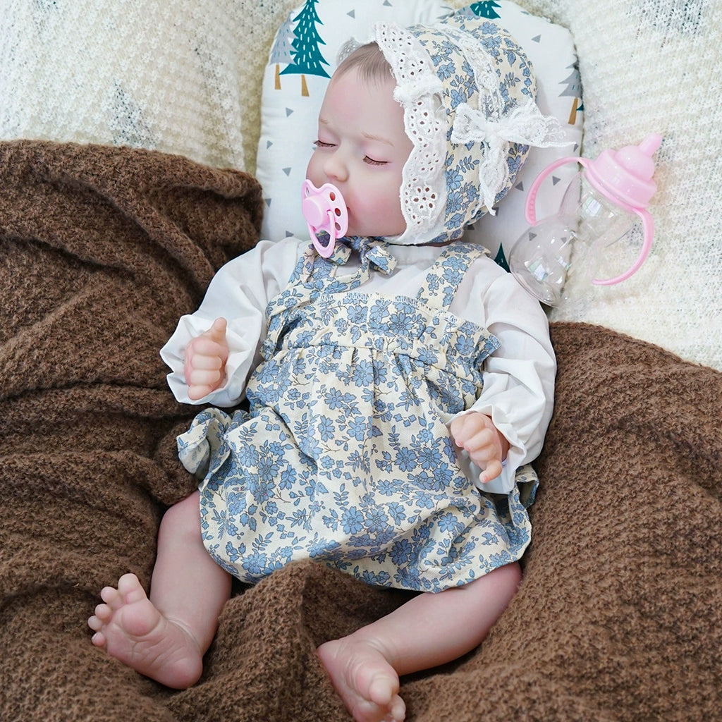 New 43cm soft rubber newborn doll, simulation baby newborn girl, dressable reborn doll, soft touch toy gift