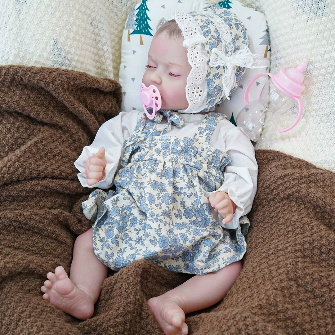 New 43cm soft rubber newborn doll, simulation baby newborn girl, dressable reborn doll, soft touch toy gift