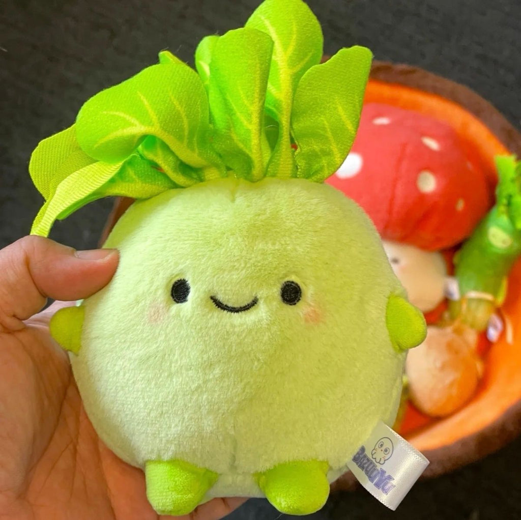 Christmas stocking surprise! Cute kohlrabi plush keychain | Cute radish backpack charm | Customizable holiday gifts
