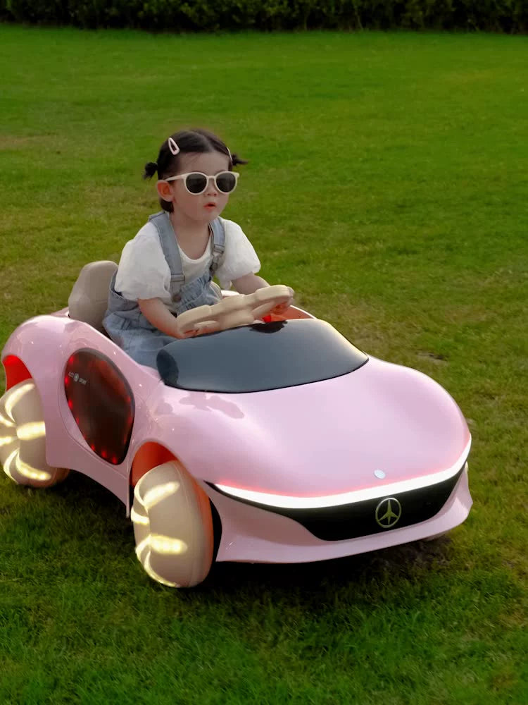 Four-Wheel Drive Children's Electric Car (Ages 1-6) with Swivel Remote Control, 12V Upgraded Battery for Long-Lasting Range, LED Lighted Wheels Off-Road Stroller, Baby Luxury Ride