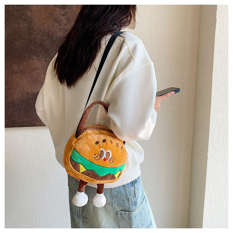 Too cute! Hamburger, French Fries, and Coke Plush Bag | Soft and cute shoulder bag for girls | Custom orders available at competitive prices