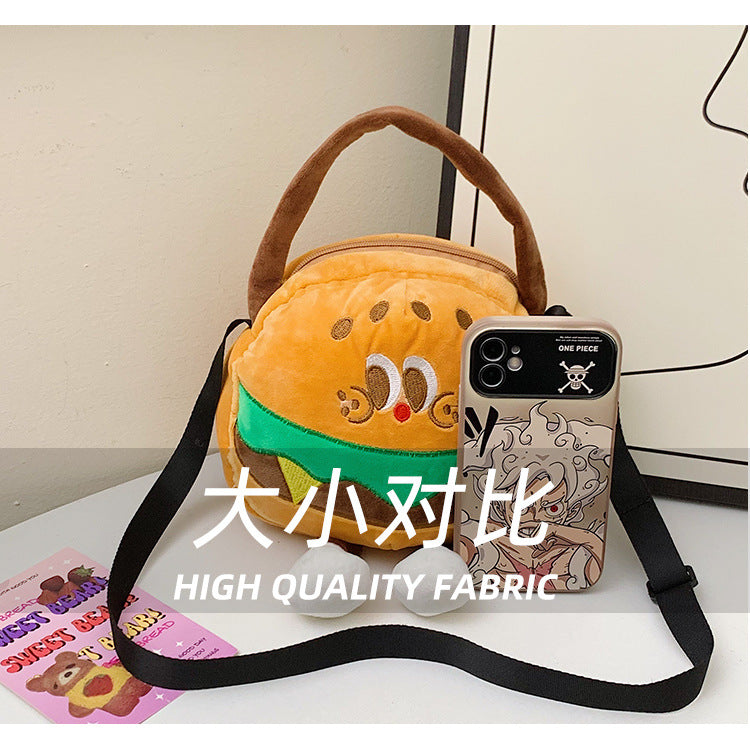 Too cute! Hamburger, French Fries, and Coke Plush Bag | Soft and cute shoulder bag for girls | Custom orders available at competitive prices