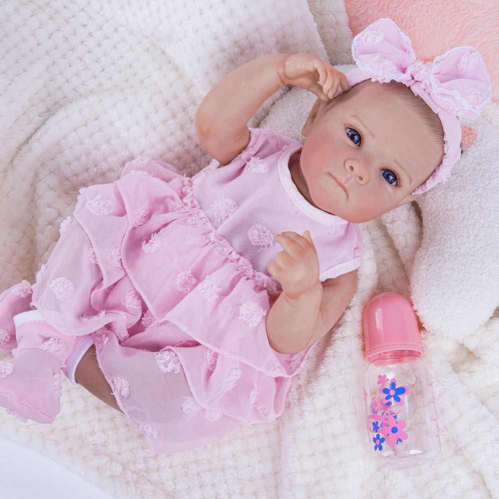 3D High Color Skin Color Simulation Baby Reborn Doll (18 inches/46cm) Advanced Painting