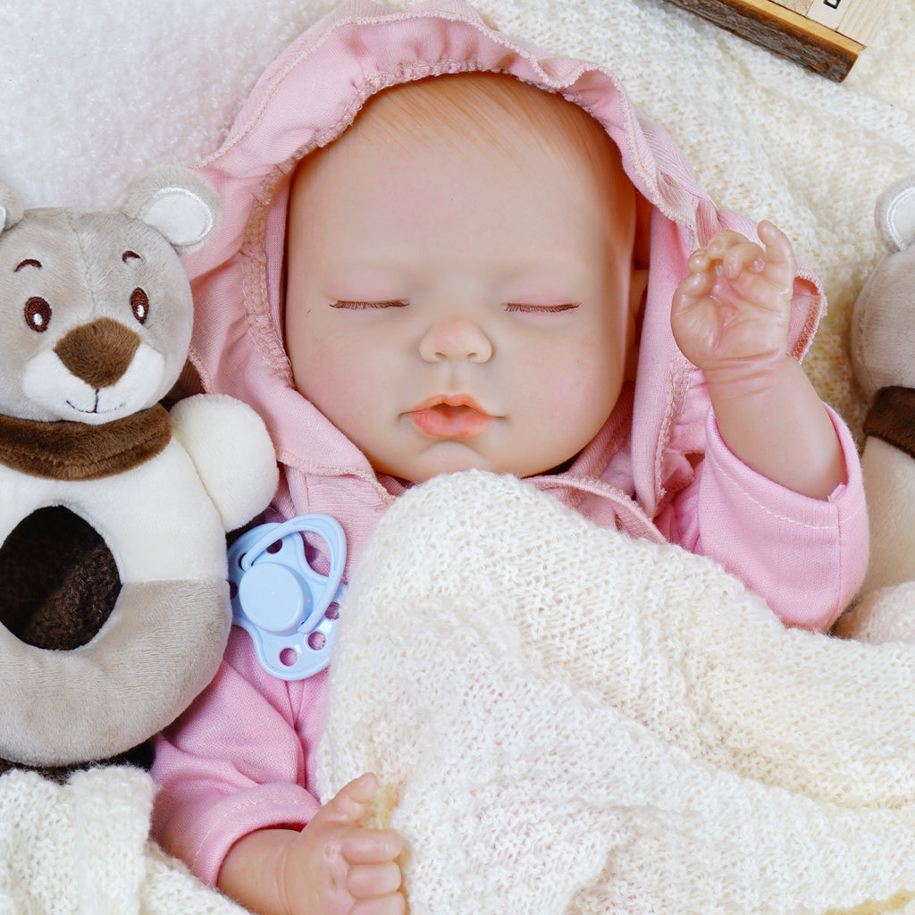 New 43cm soft rubber newborn doll, simulation baby newborn girl, dressable reborn doll, soft touch toy gift